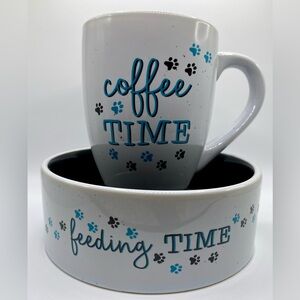 "Cozy Paws Collection: Coffee Time Mug & Feeding Time Bowl Set" 🐾